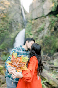 Waterfall Engagement Photos in the Fall