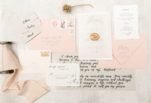 Blush pink wedding invitations