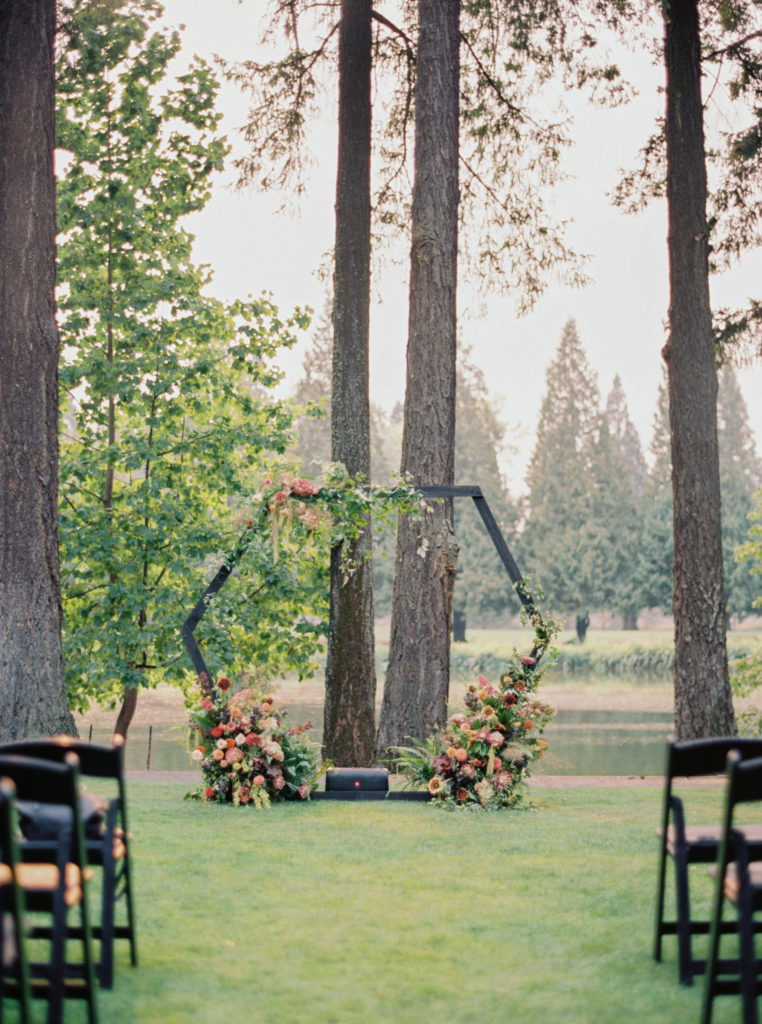 Ceremony design from a Portland, Oregon garden wedding