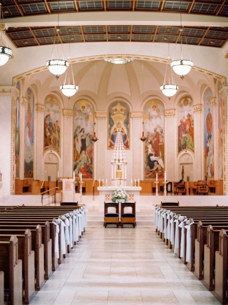 Church ceremony aisle view